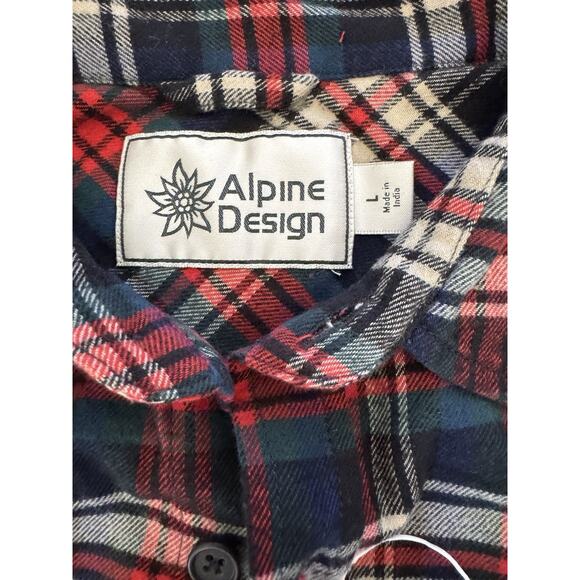 Alpine Design Men's Flannel, Large, Red/Green Nessie Plaid - Picture 3 of 3
